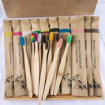 Cepillo De Dientes Dental Bambú Ecológico Empaque Kraft